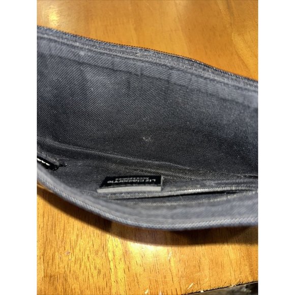 Vintage Liz Claiborne Accessories Black Shoulder Bag 90s Y2K Croc Emboss Texture - Picture 11 of 13